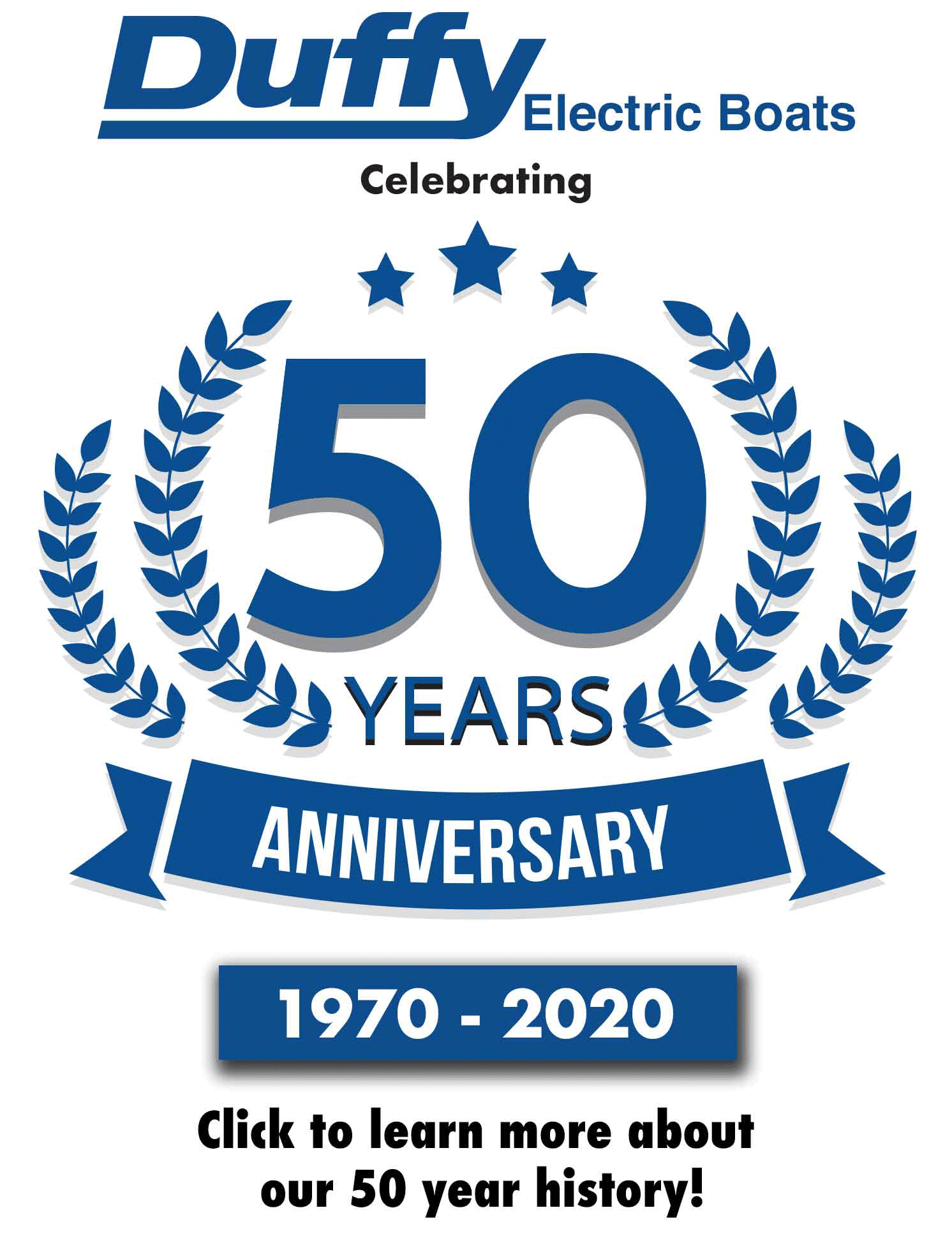 Duffy Electric Boats is celebrating its 50 year anniversary this year. 1970 to 2020.